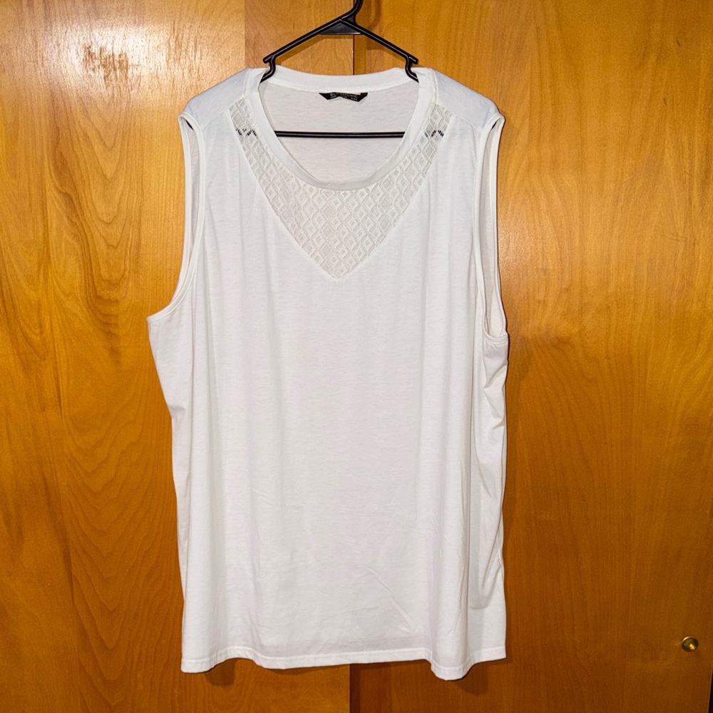 BloomChic White Lace Accent Tank Top
